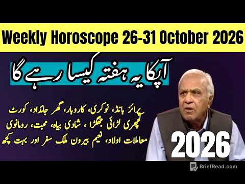 Weekly Horoscope 26-31 October 2026 | Ghani Javed | Tajiza with Sami ibhrahim